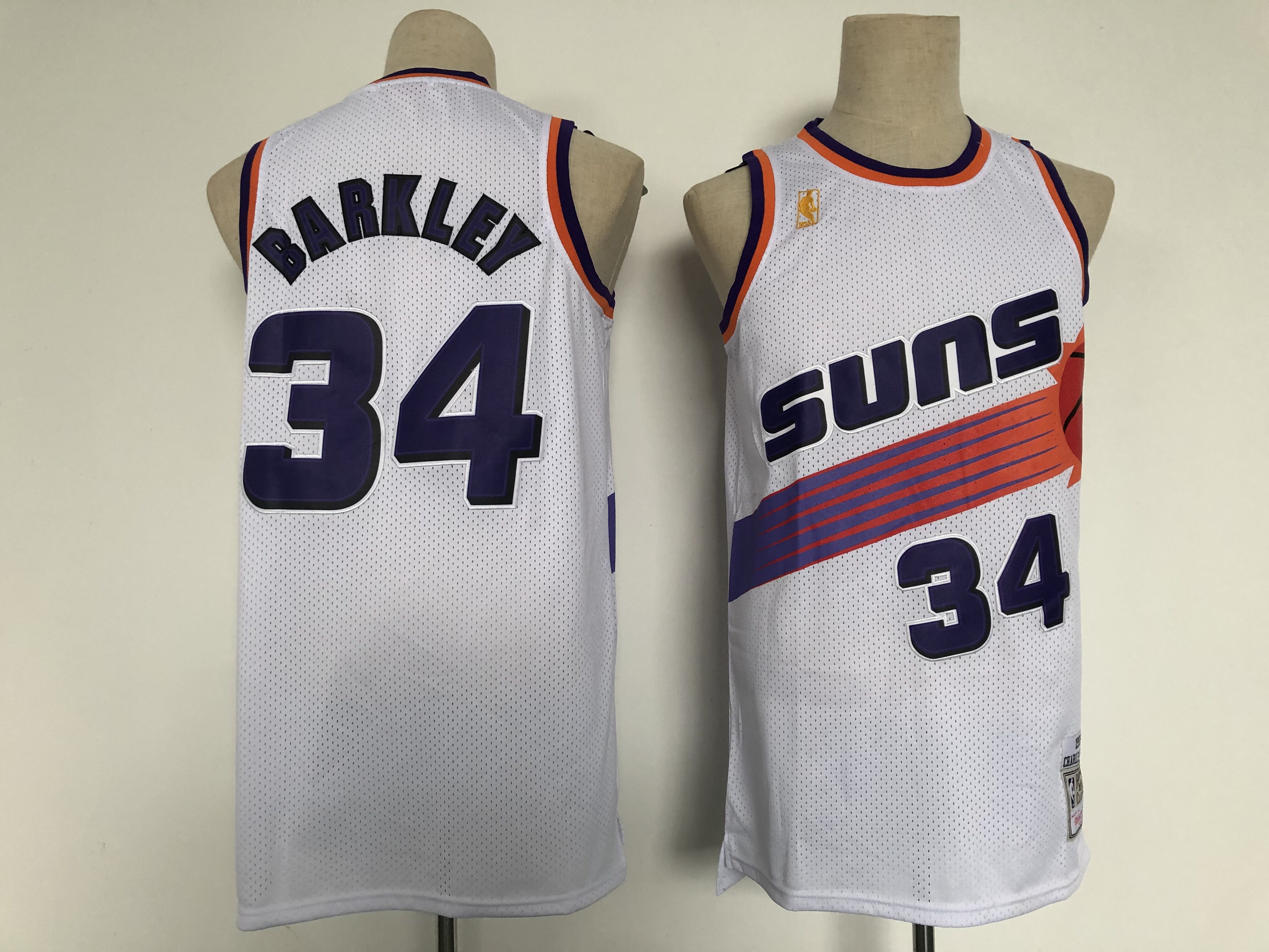 Men Phoenix Suns #34 Barkley White Throwback 2021 NBA Jersey->phoenix suns->NBA Jersey